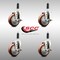 Service Caster 4 Inch 316SS Maroon Poly Swivel 7/8 Inch Expanding Stem Caster Set Brake SCC SCC-SS316EX20S414-PPUB-MRN-TLB-78-4 - alternate 2